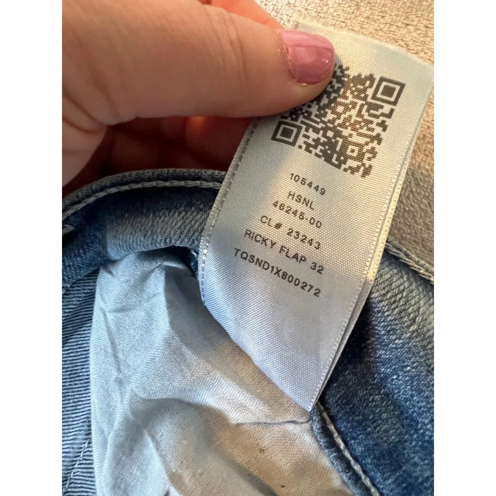 True Religion Ricky Relaxed Straight Jeans Mens 32 Blue Flap Pocket